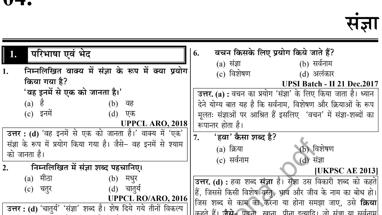 Hindi previous year questions Haryana CET HTET Haryana police आदि एग्जाम के लिए।
