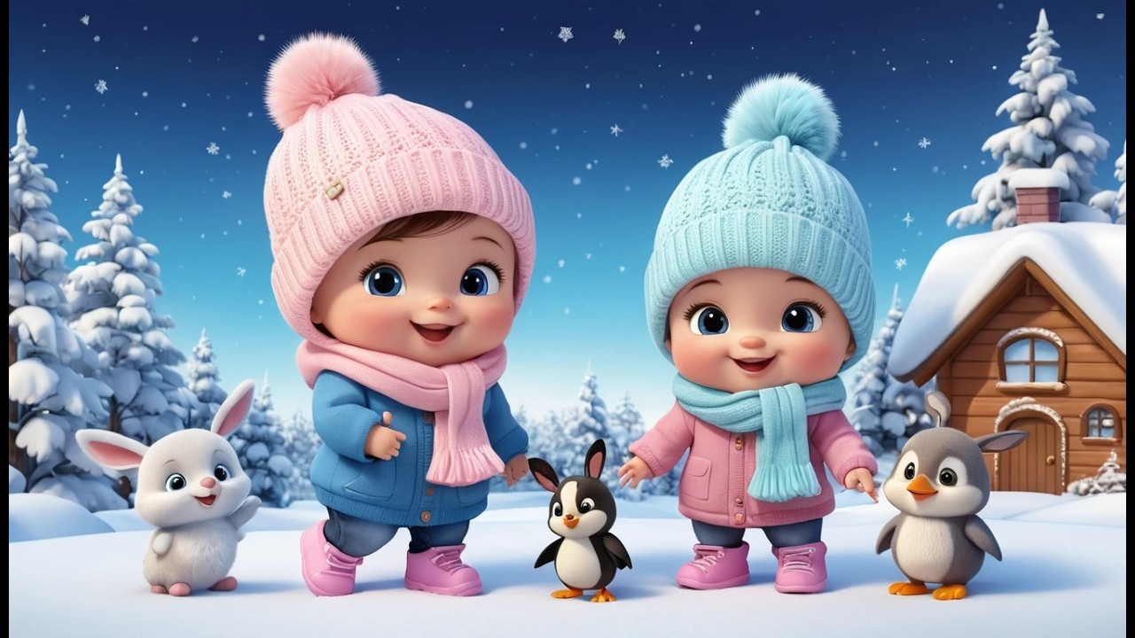 Happy Winter Animals | Cute Winter Animal Fun Song for Toddlers