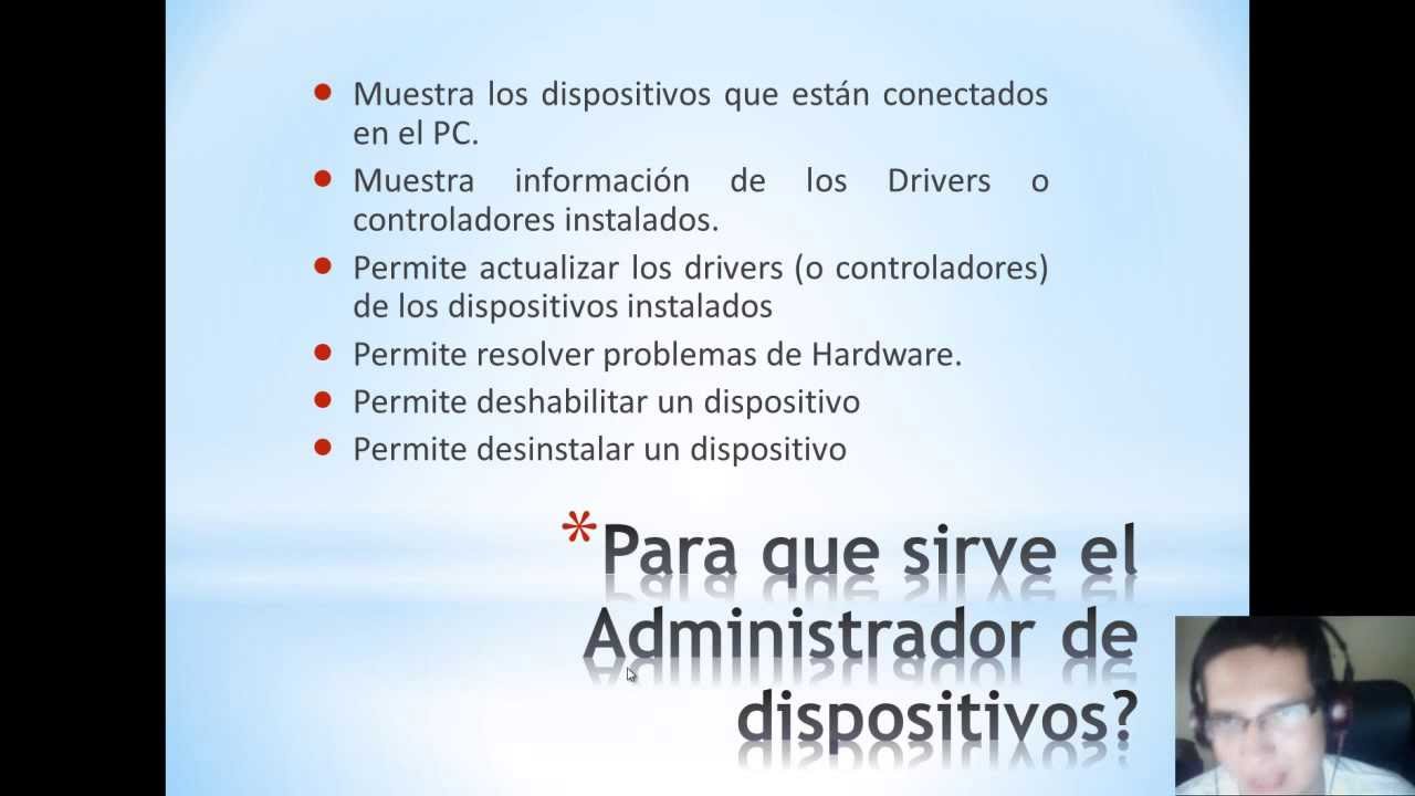 Video tutorial administrador de dispositivos parte 1