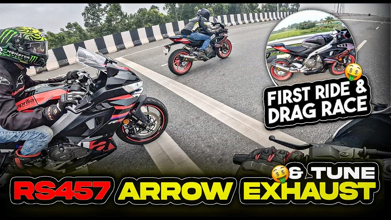 Aprilia RS457 drag race with arrow exhaust Gabro racing tune