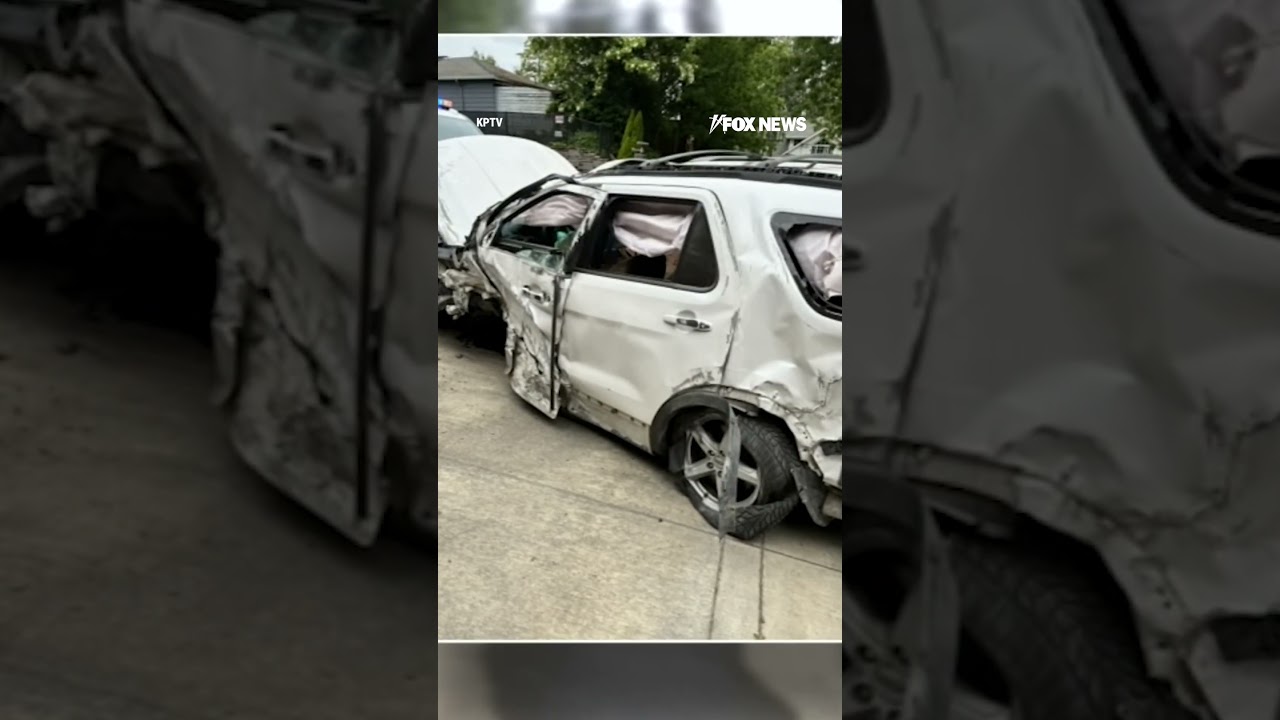 Oregon burglary suspect ends police police chase with VIOLENT crash #shorts #us #police #policechase