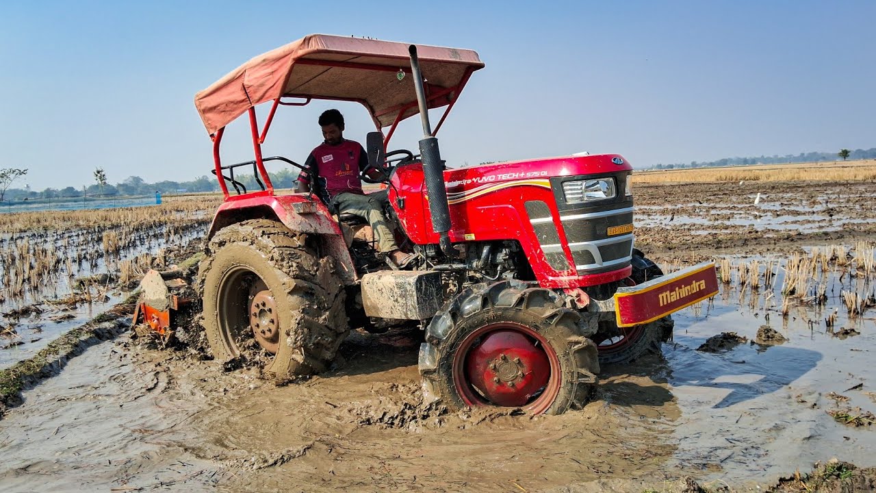 Mahindra Yuvo Tech Plus 575 DI Tractor Boro Paddy Planning Preparing Work | Tractor Ka video