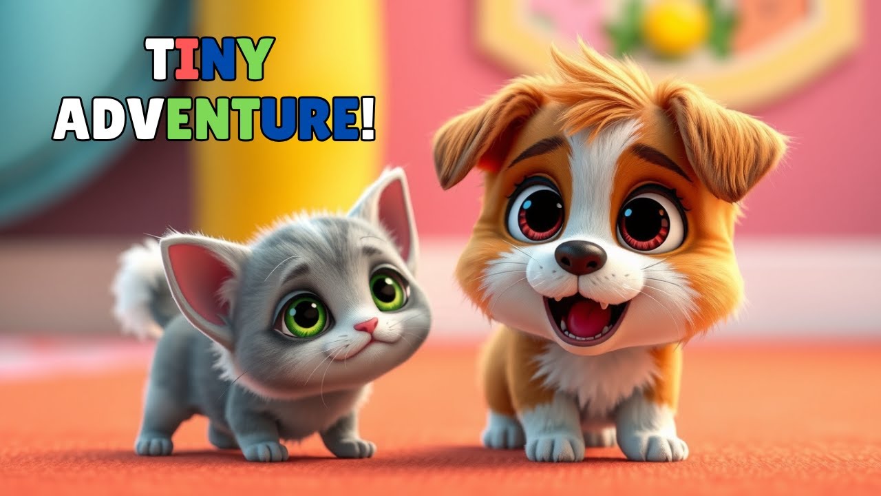 The Tiny Dog & Tiny Cat Adventure! | Cute Cartoon Story Poem for Kids