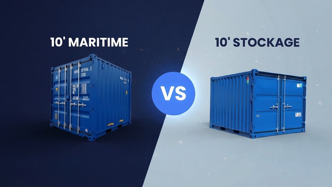 Containers de 10 pieds : différence entre containers de stockage et maritime