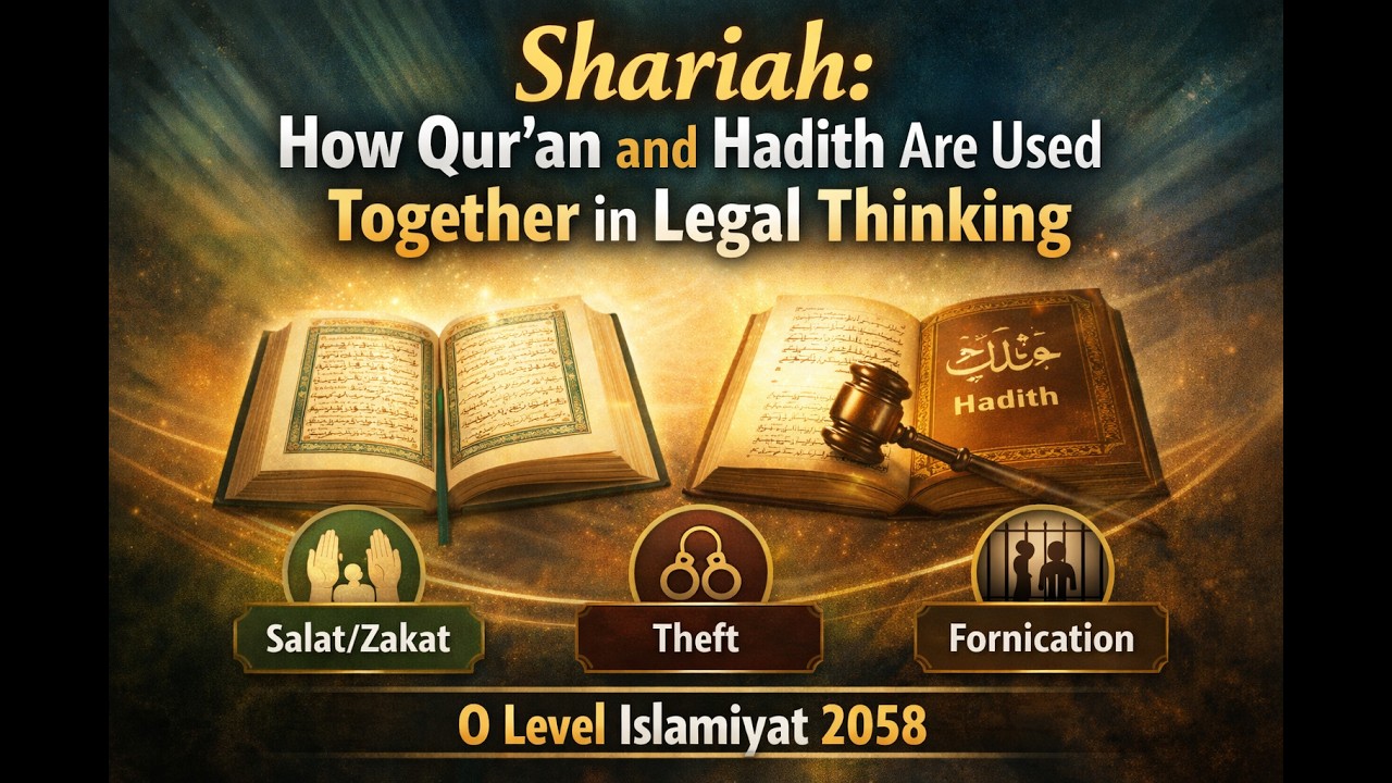 Shariah: How Quran and Hadith Are Used Together in Legal Thinking | O Level Islamiyat 2058