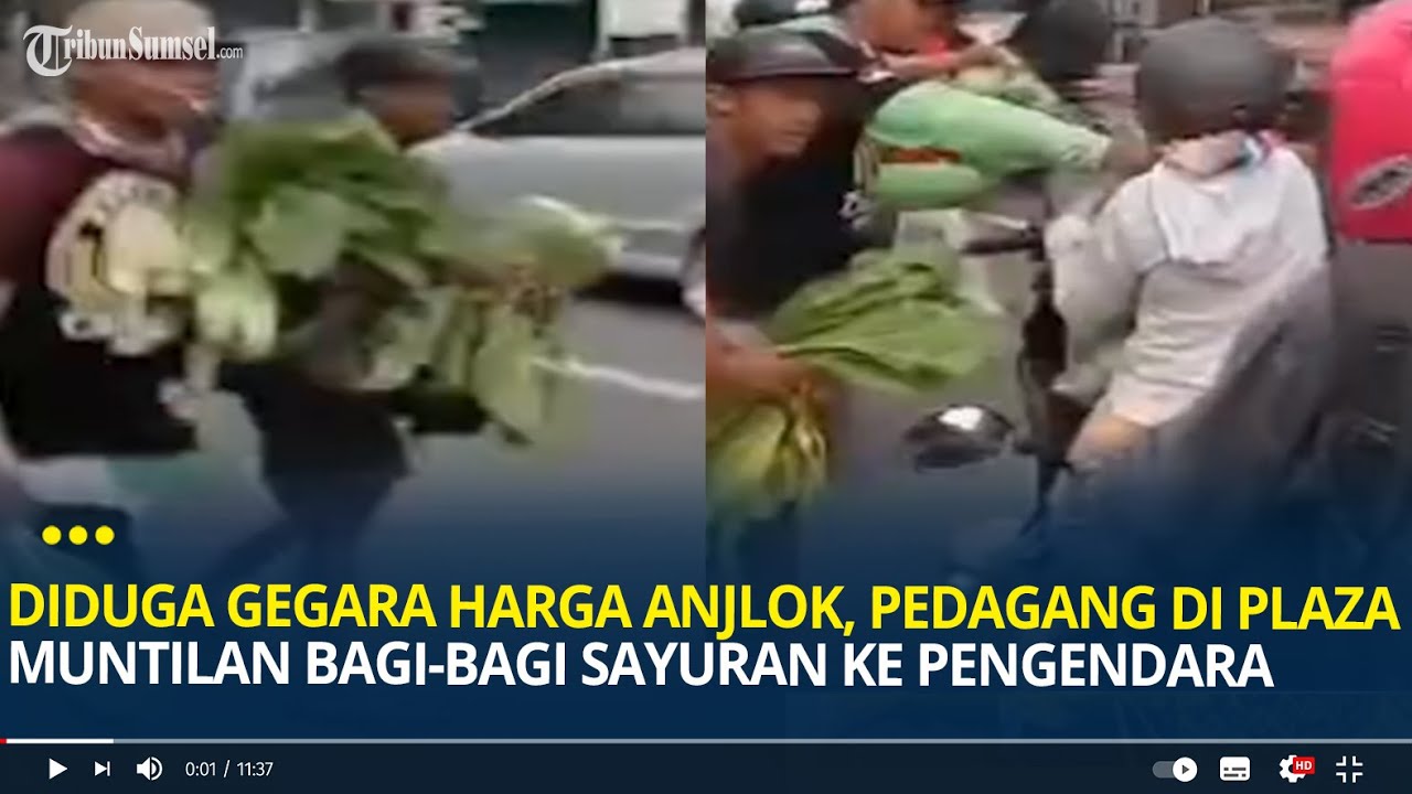 Diduga Gegara Harga Anjlok, Pedagang di Plaza Muntilan Bagi-bagi Sayuran ke Pengendara yang Lewat