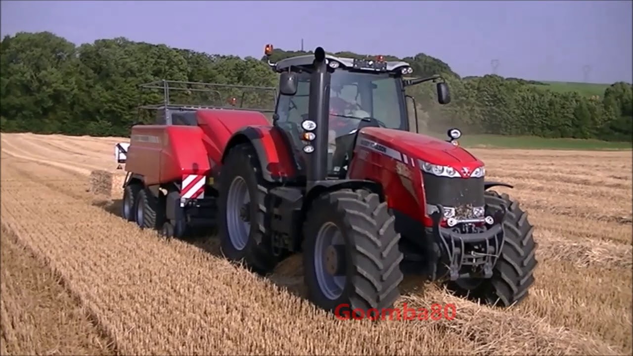 Pressage & Ramassage de paille - MASSEY FERGUSON 8727 DYNA VT + MASSEY FERGUSON 2270 XD