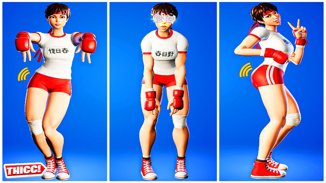 *Updated* Fortnite Sakura Gym Showcase Thicc 🍑 Best Cute Girl Outfit Hot 😘 Top Emotes & Dances😍🔥
