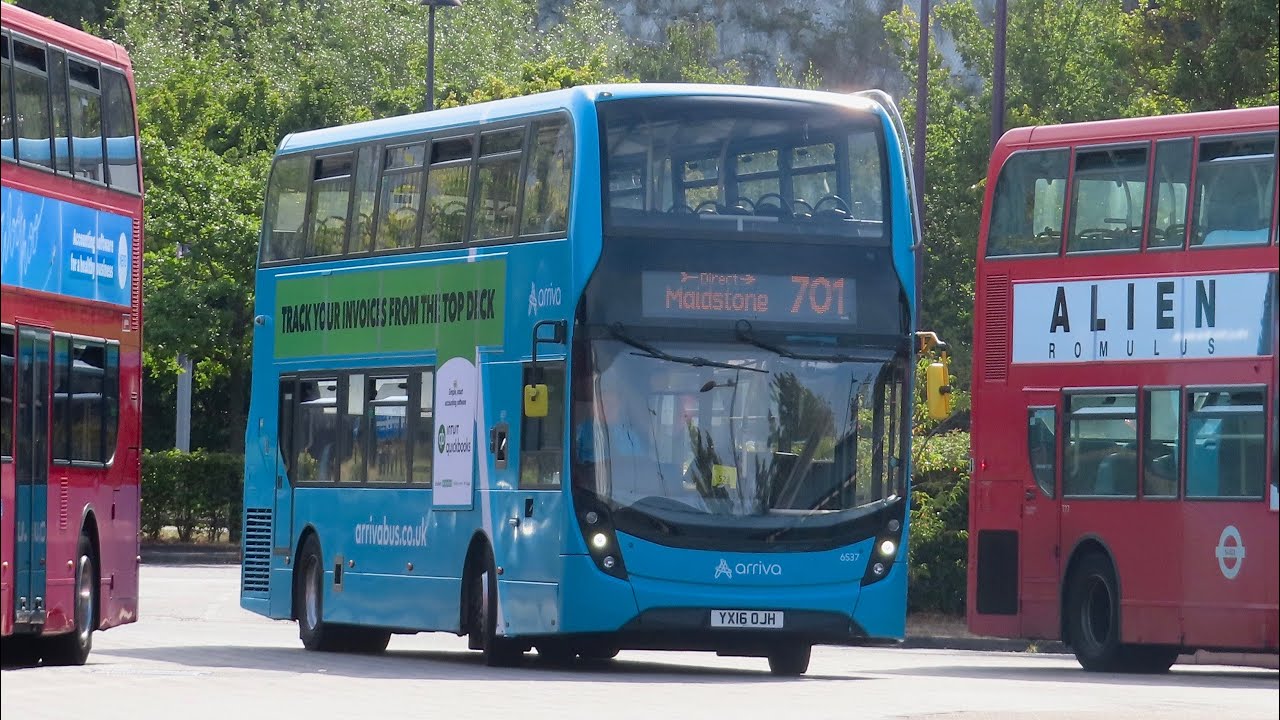 Full Route Visual | Arriva Kent Route 701: Bluewater Bus Stn to Maidstone Chequers - 6537 (YX16OJH)