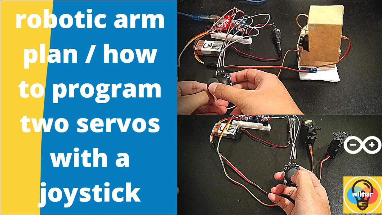 robotic arm plan IW/how to program two servos with a joystick-easy, step by step 💡🕹️💻IW