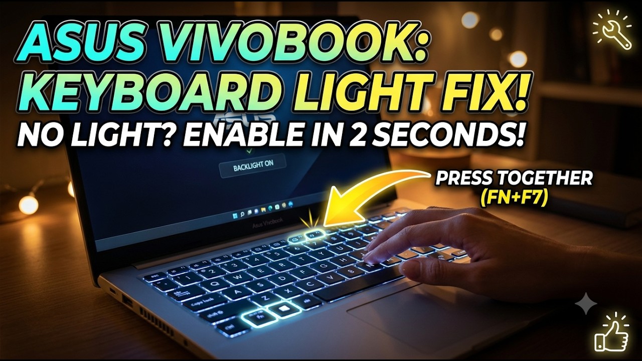 Asus Vivobook Keyboard light On Off (Enable Keyboard Backlight) - II