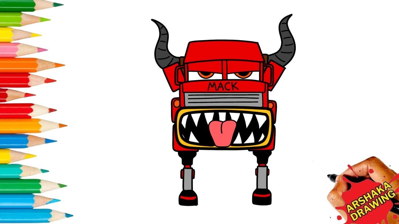 How to Draw Mack Truck Robot Eater Easy Step by Step | Lightning McQueen #lightningmcqueen