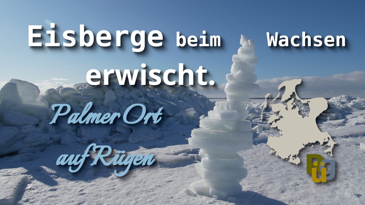 Eisberge in der Ostsee beim Wachsen erwischt! Palmer Ort an der Südspitze von Rügen.