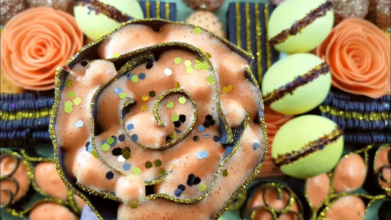 PEACH CHOCOLATE▪spirals▪peach foam▪crispy balls #soap