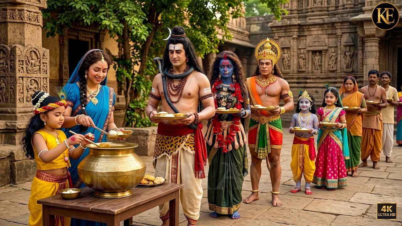 बाल कान्हा के हाथों से मंदिर के भंडारे का प्रसाद लेते दिखे शिव जी” || Yashomati Maiyaa Ke Nandlala