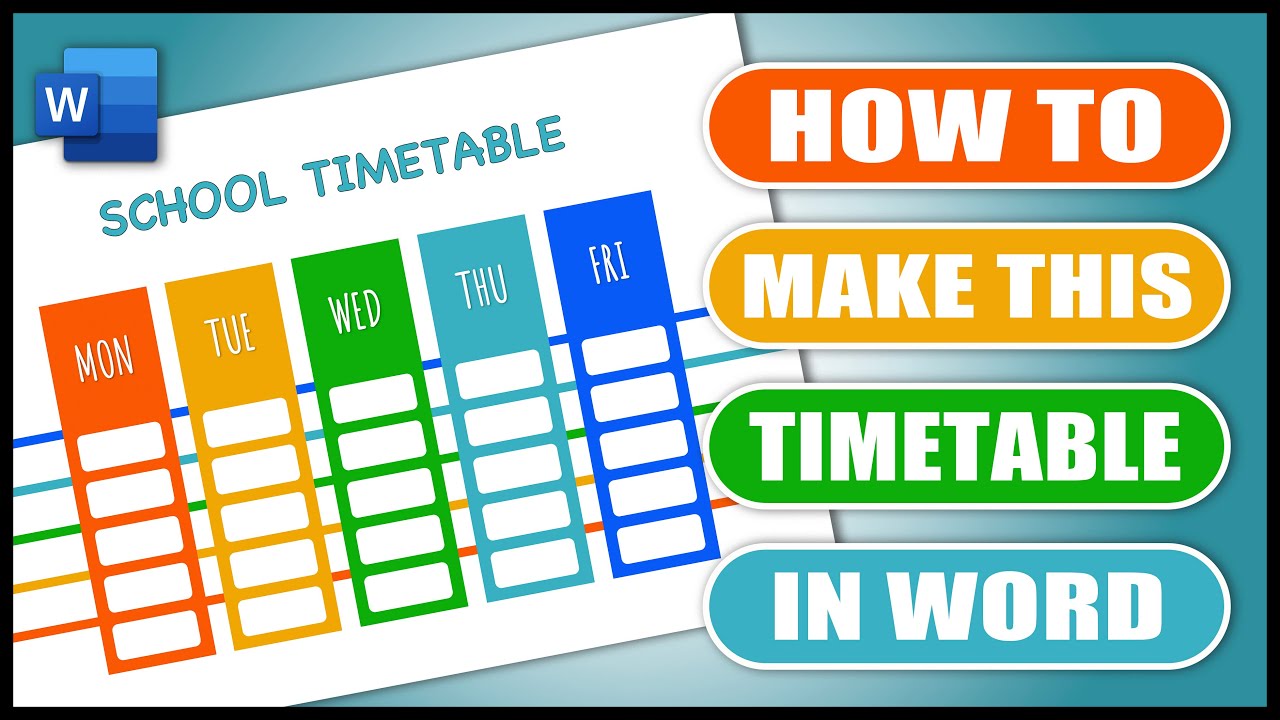 How to make a TIMETABLE in WORD | SCHOOL TIMETABLE