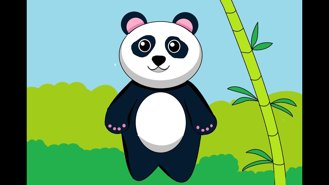 Cute Panda Drawing in MS Paint | Easy Cartoon Art Tutorial