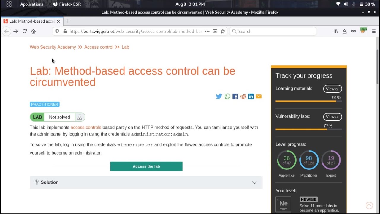 Method-based access control can be circumvented (Video Solution) | 2021