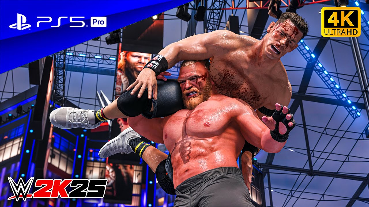 WWE 2K25 — Брок Леснар против Джона Сины | Матч по экстремальным правилам | PS5™ Pro [4K60]