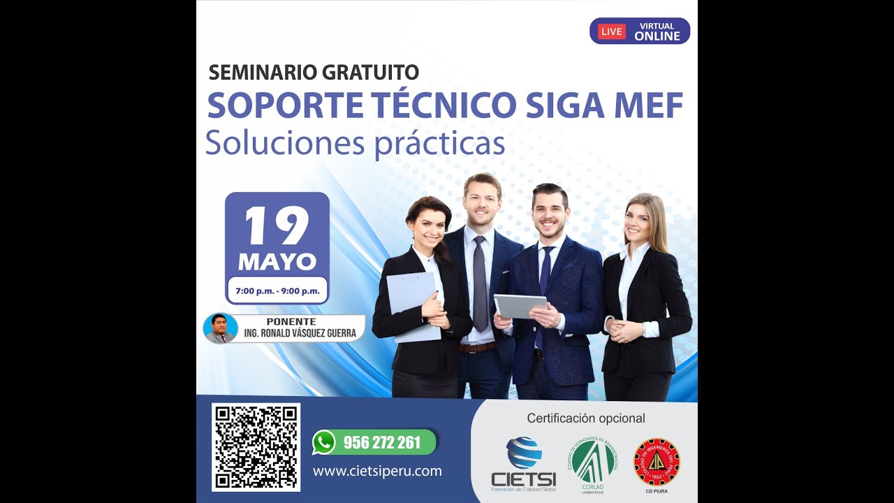 SEMINARIO TALLER GRATUITO SOPORTE TÉCNICO SIGA MEF 2023