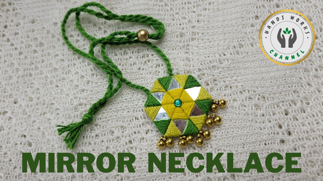Mirror Necklace | Mirror work jewellery necklace making @handiworkschannel​