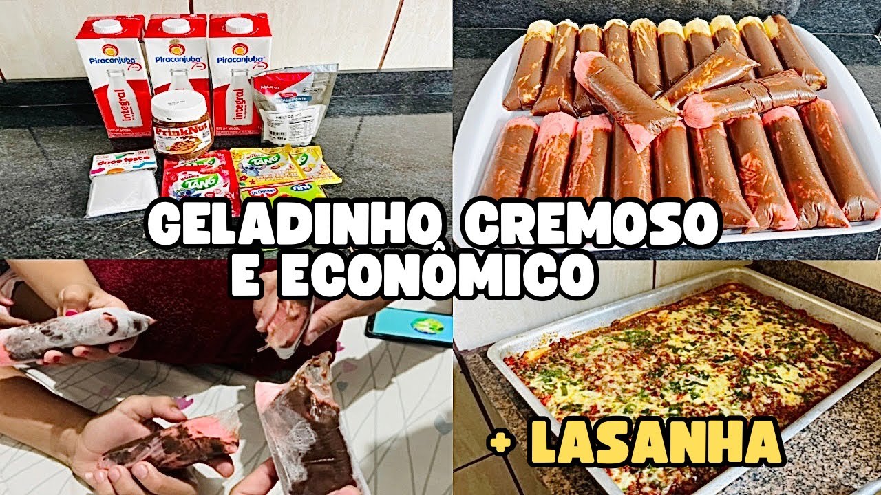 💥 FIZ GELADINHO PARA TODA A FAMÍLIA! GASTANDO POUCO + RECEITA DA LASANHA CLÁSSICA DA MINHA INFÂNCIA!