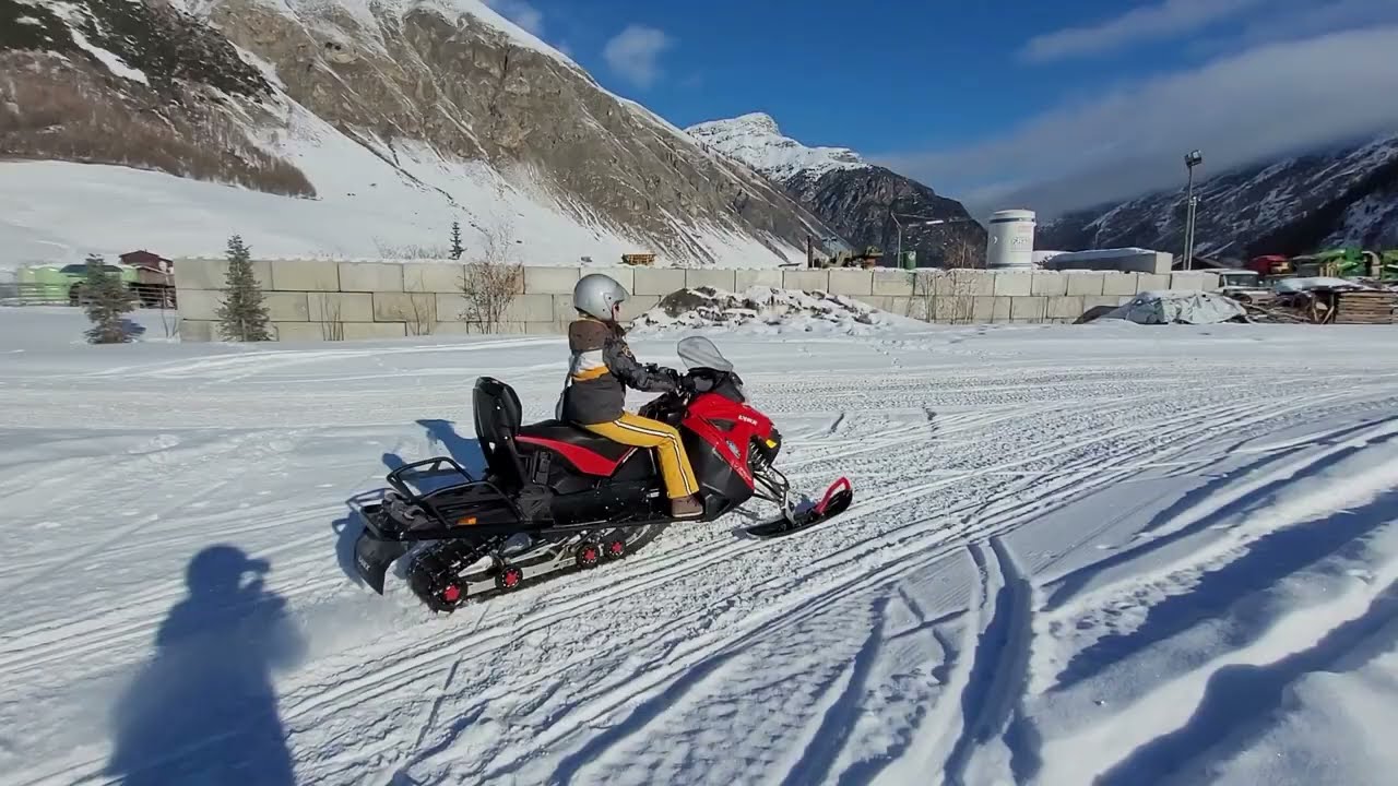 Snowmobiles in Livigno, Italy