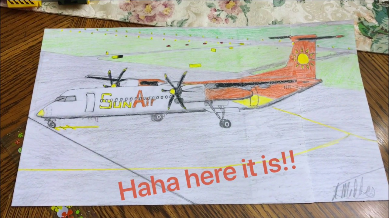 Drawing a ✈️ REALLY FANTASTIC Bombardier Dash-8 Q-400!  SATISFYING TIME LAPSE!! 🔴Ep9