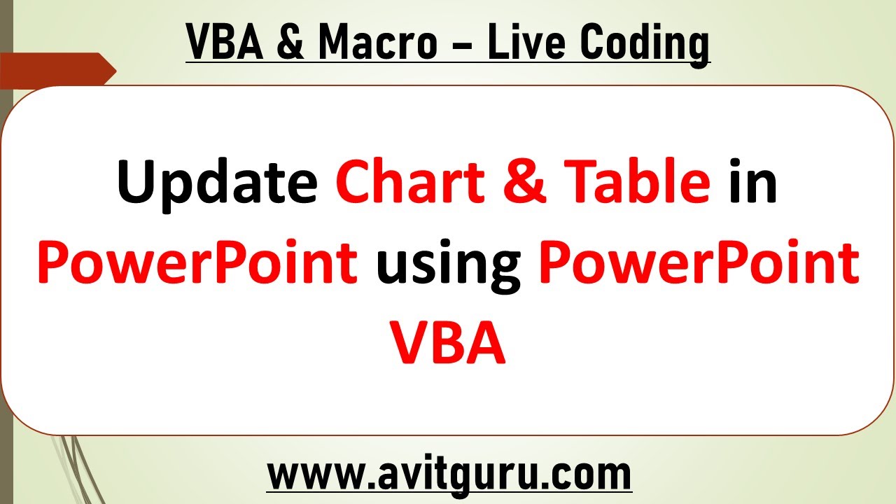 Update Chart & Table in PowerPoint using PowerPoint VBA