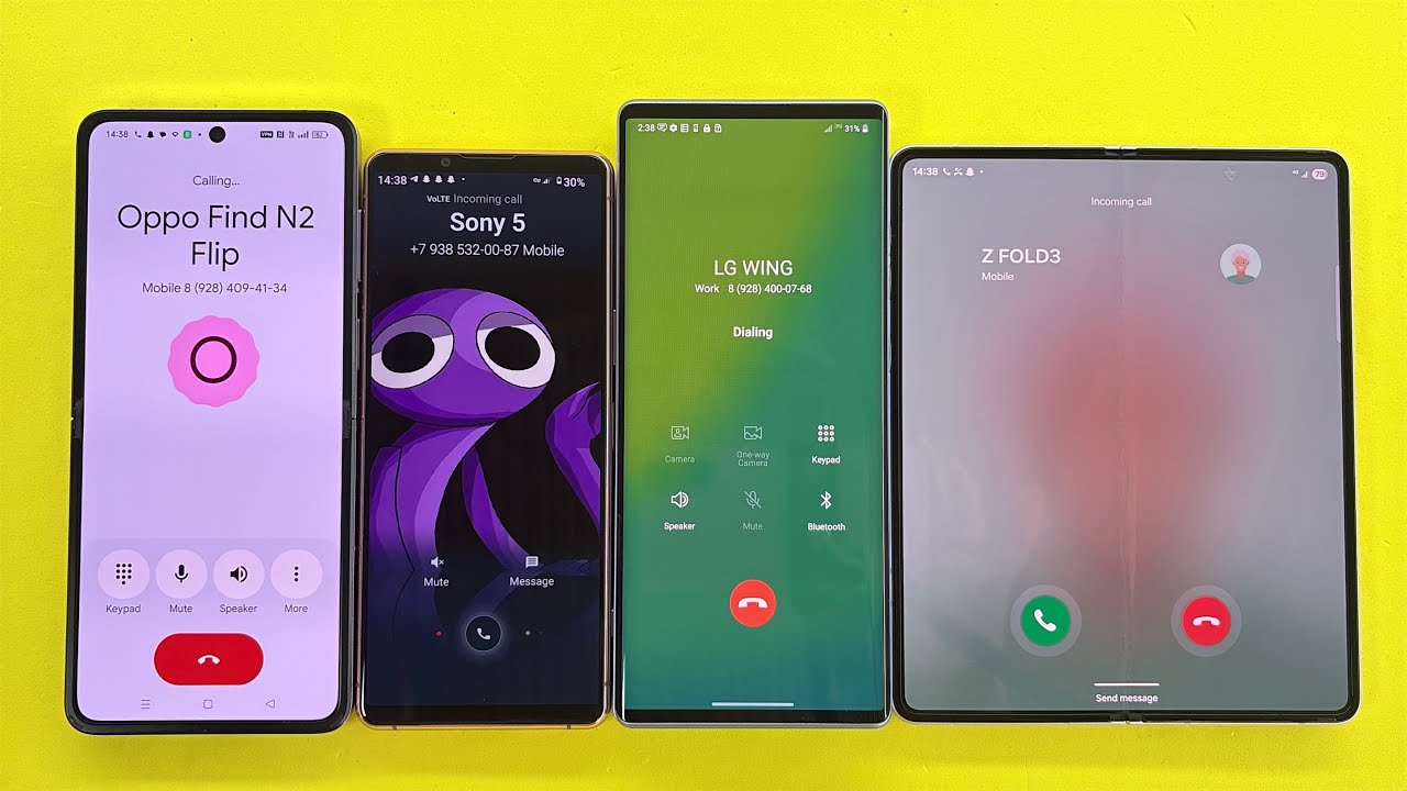 Incoming + Outgoing Call LG Wink, Sony Xperia 5, OPPO Find Flip, Samsung Z Fold 3 