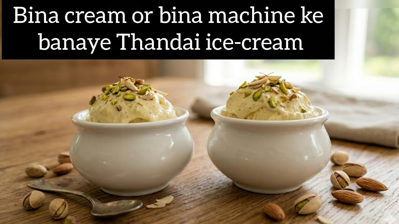 Thandi-Thandi and tasty Thandai ice-cream 😋 #ice-cream #Thandai #khammaghanirasoi #Thandaiicecream