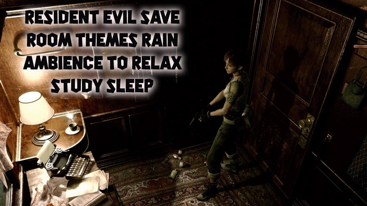 Resident Evil Save Room Themes | Rain Ambience to relax study sleep