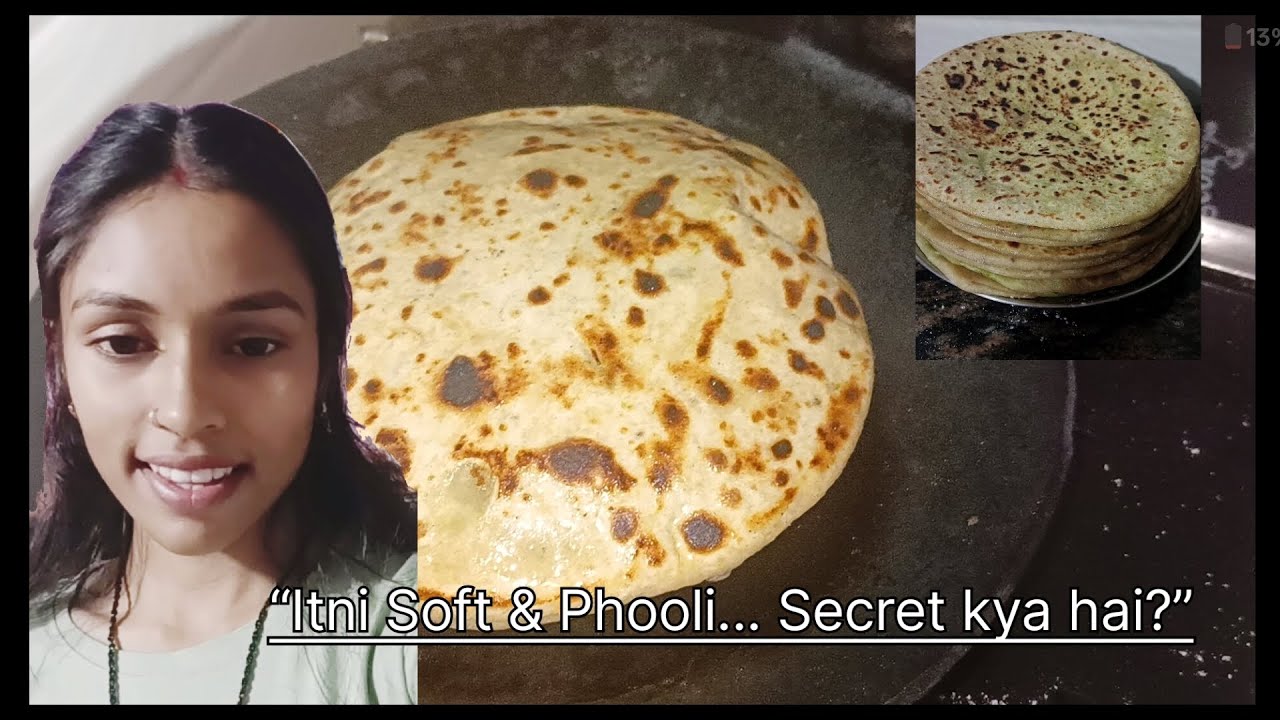 Sirf 2 Chammach Tel Mein Itna Phoola Aloo Matar Paratha 😍
