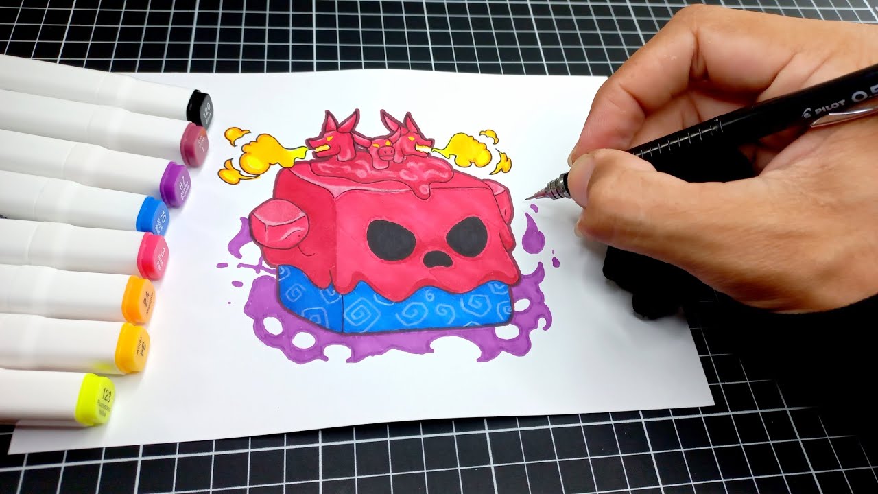 como DESENHAR a FRUTA VENENO de BLOX FRUITS - HOW TO DRAW VENOM FRUIT BLOX FRUITS