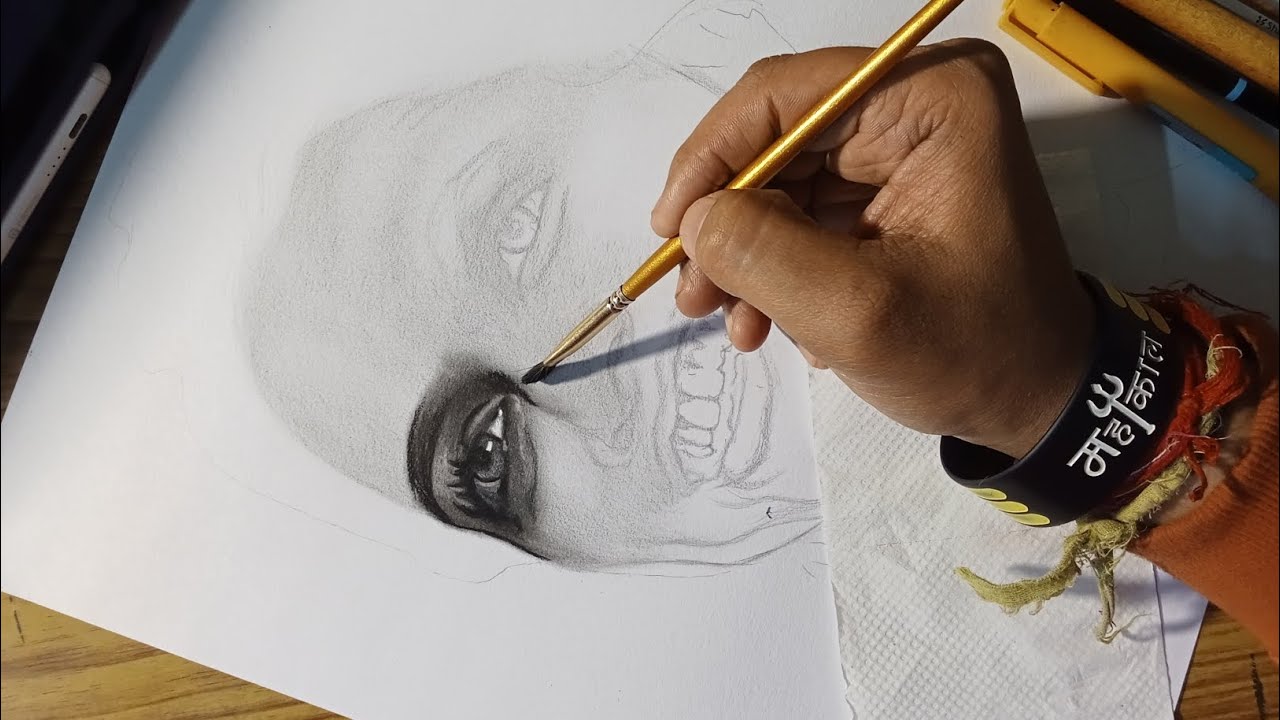 DAY 28 !!! Timelapse drawing video!!! Realistic portrait drawing 😀