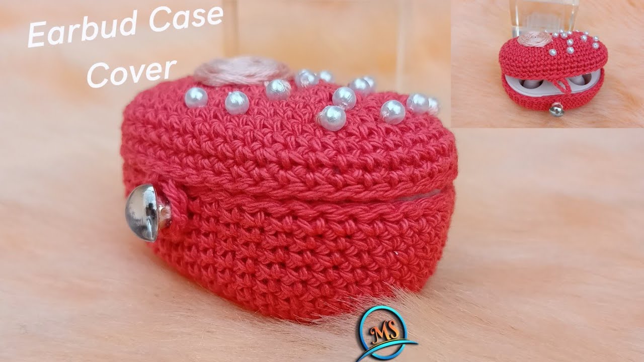 Earbud Case Pouch # Cover # Crochet work # With English Subtitles