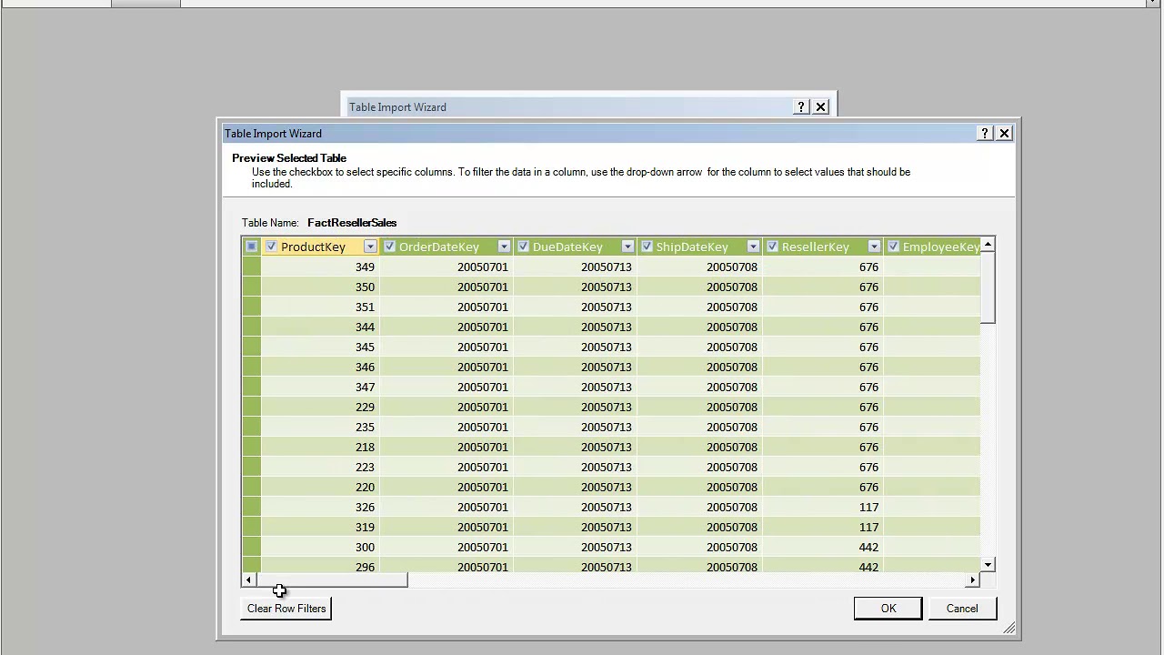 3.3.1 Importing from a Data Warehouse Database