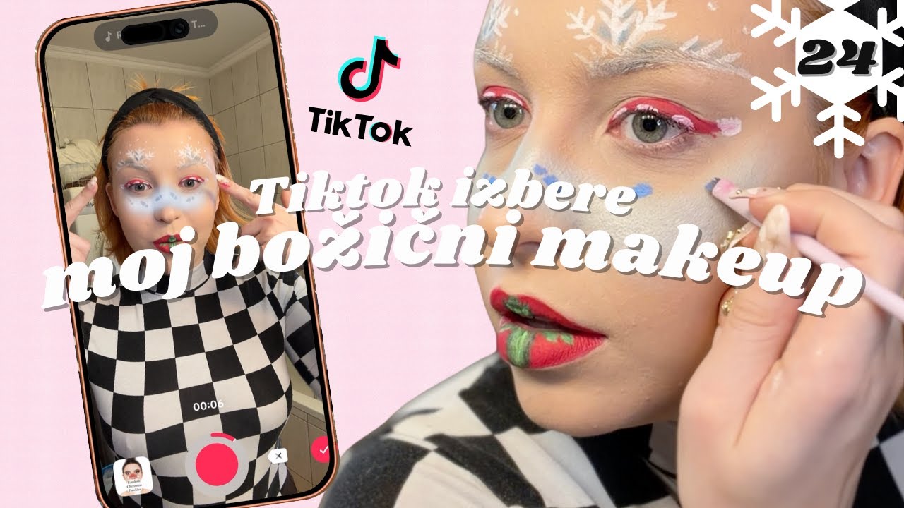 🎄 Tiktok filtri izberejo moj božični makeup 🎄| Vlogmas S9E24 | Kaya Solo