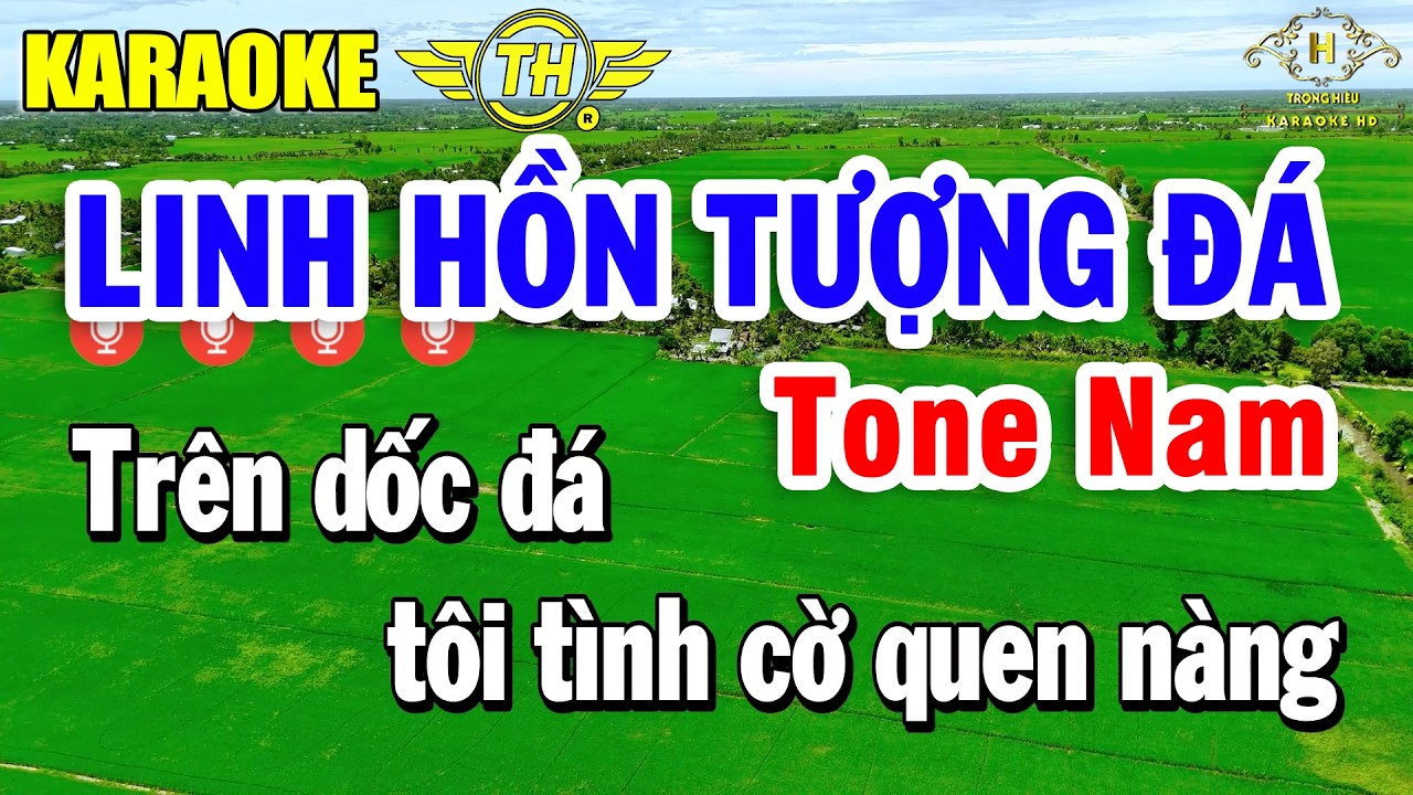 Linh Hồn Tượng Đ&aacute; Karaoke Tone Nam ( Am ) Nhạc Sống H&aacute;t Rất Nhẹ | Trọng Hiếu