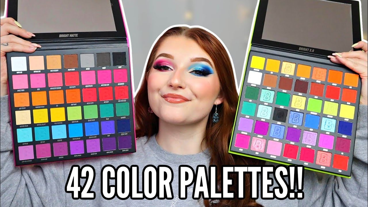 TESTING THE BEAUTY BAY BRIGHT 42 COLOR EYESHADOW PALETTES!!