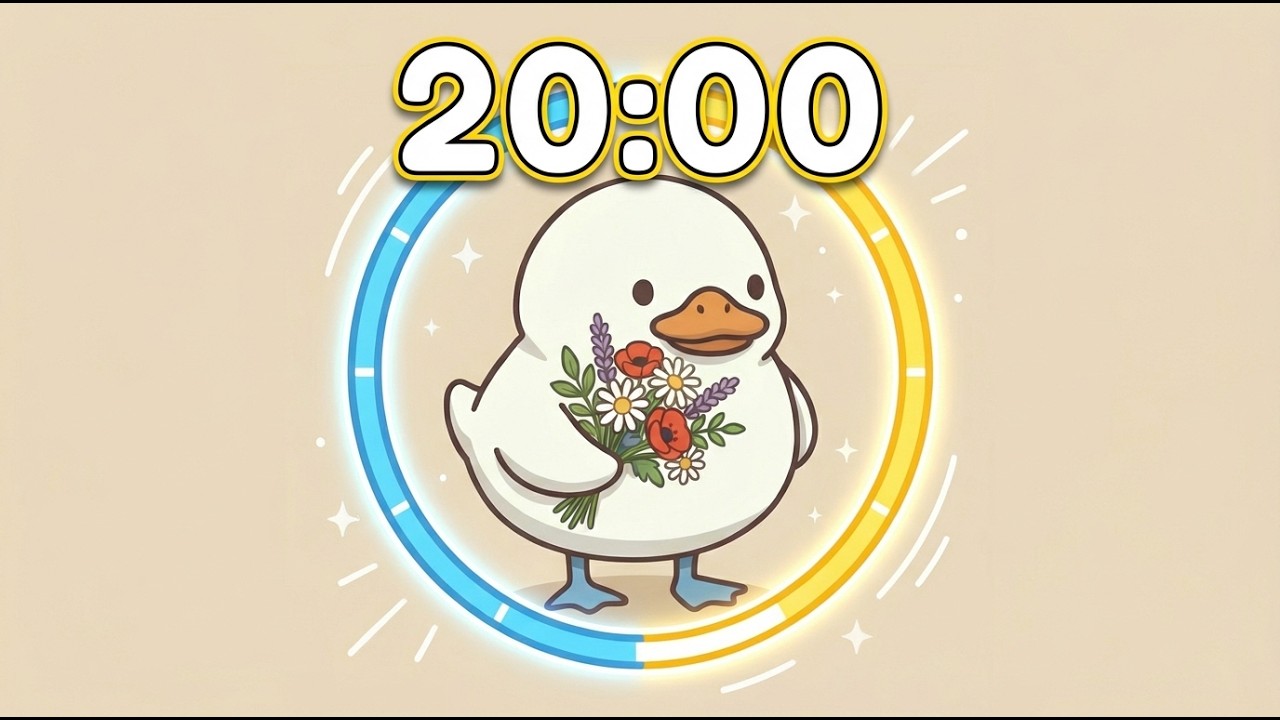 20 Minute Timer 🦆 Study Timer for Classroom Focus with Lofi Background