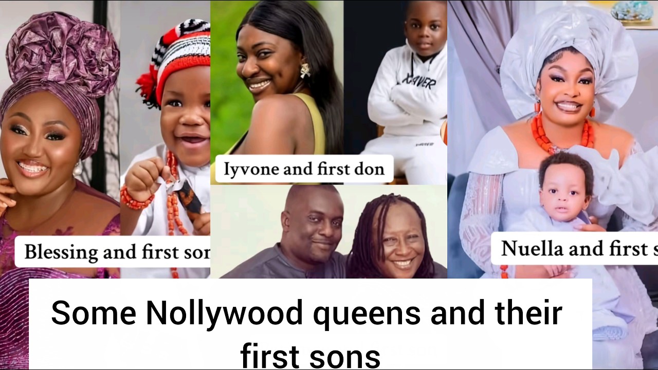 These are some beautiful Nollywood queens with their first sons