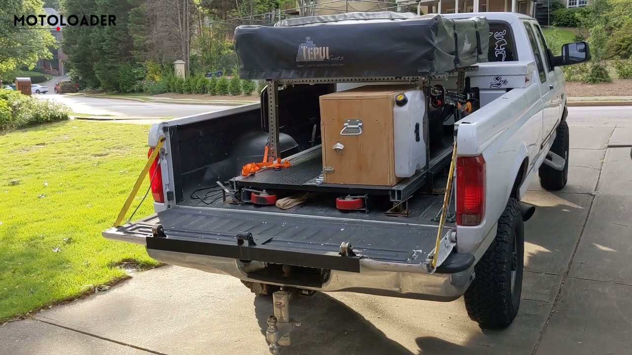 The Motoloader - motorized loading platform: Overland Backpack for your truck