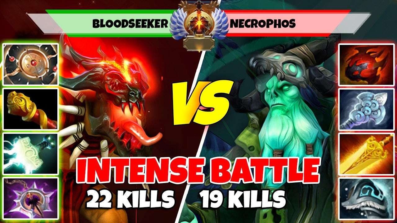 BLOODSEEKER (Carry) vs NECROPHOS (Mid) - Epic Battle Of Legend Rank Dota 2 Players - Z Dota 2
