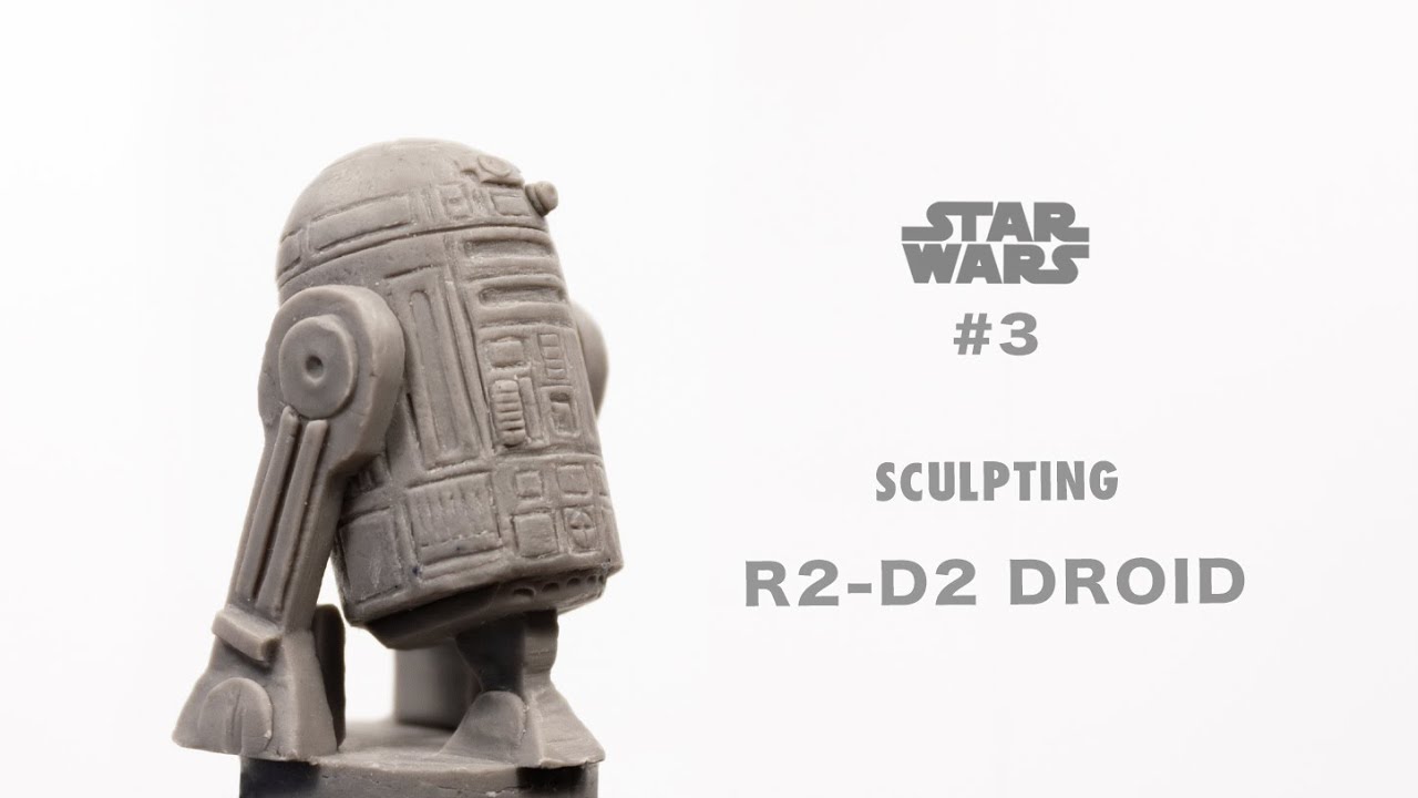 Sculpting R2D2 DROID from STAR WARS out of polymer clay. Supersculpey medium tutorial #3