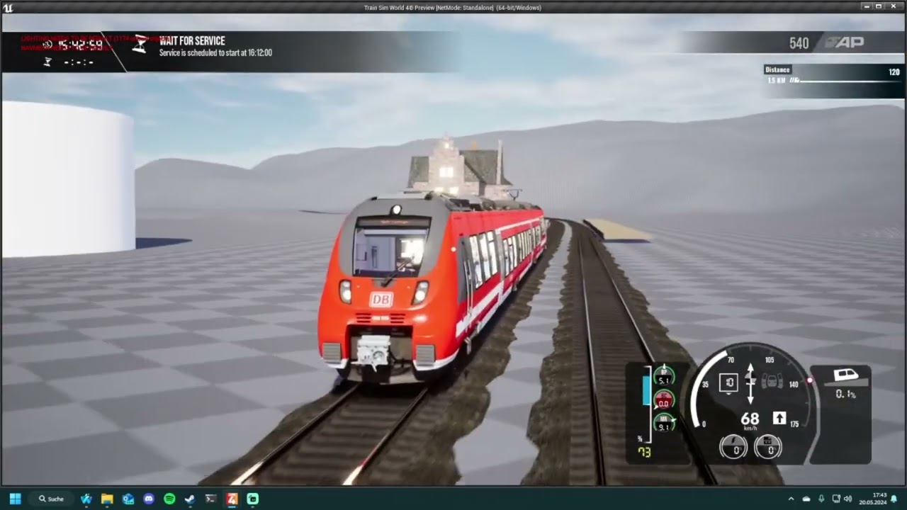 Testfahrt auf Teilstück der Main-Weser-Bahn in TSW (Eigenbaustrecke)