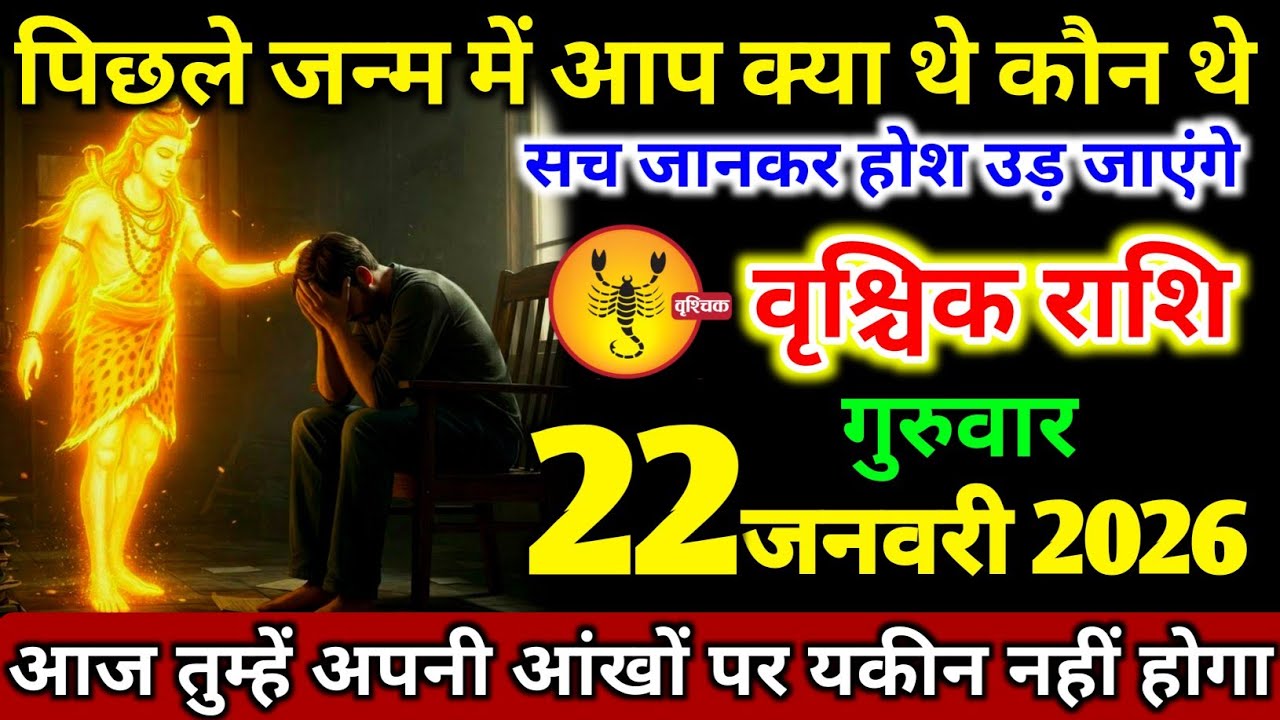 वृश्चिक राशि 22 जनवरी गुरुवार पिछले जन्म में आप क्या थे सच जान कर होश उड़ जाएंगे। Vrishchik Rashi 
