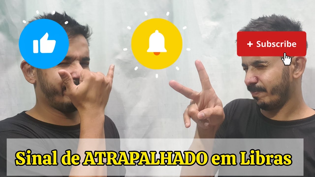 Sinal de ATRAPALHADO em Libras 