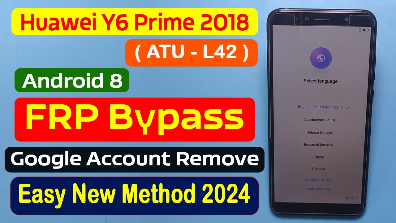 Huawei Y6 Prime 2018 FRP Bypass | Huawei Y6 Prime Google Account Unlock |ATU-L42 FRP Bypass #huawei