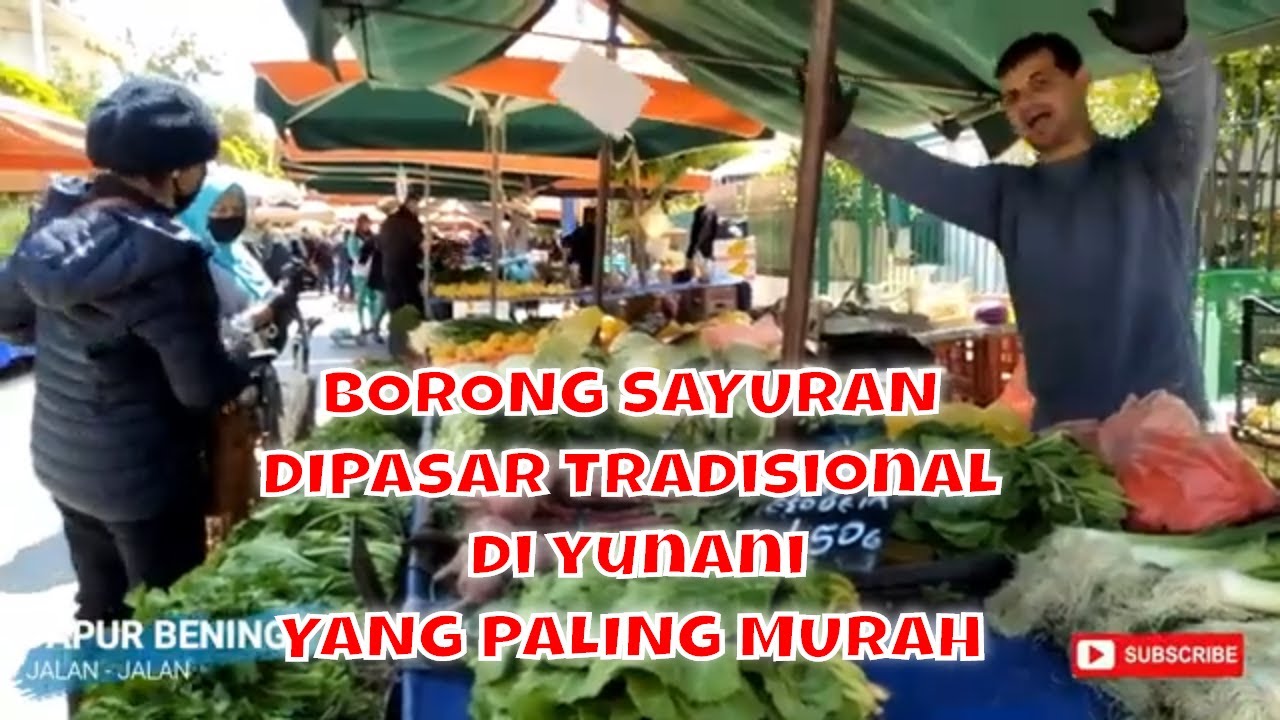 Belanja bulanan di pasar tradisional negara yunani greece || Pasar tradisional di eropa